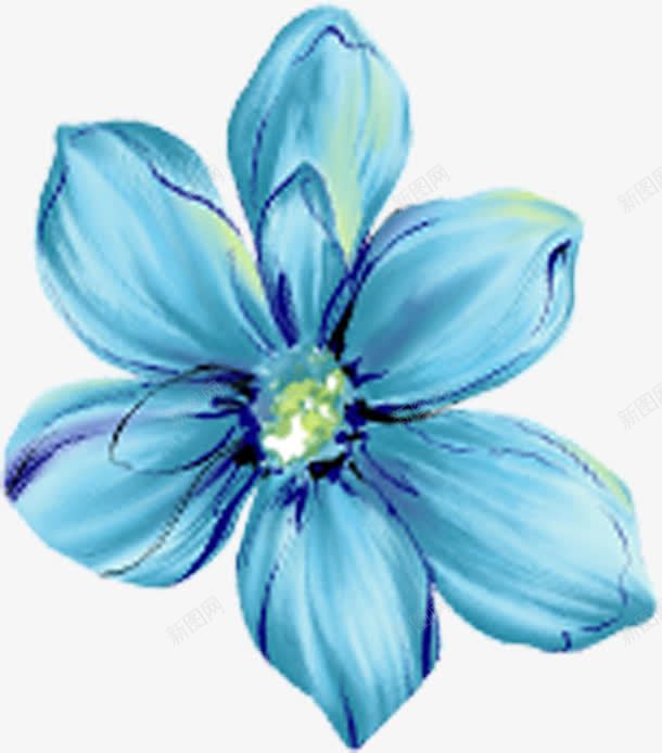 手绘蓝色花卉移门png免抠素材_88icon https://88icon.com 图片 花卉 蓝色