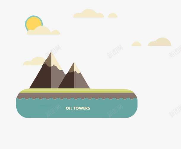 手绘创意漂浮山png免抠素材_88icon https://88icon.com 云 太阳 山 手绘 漂浮 漂浮山
