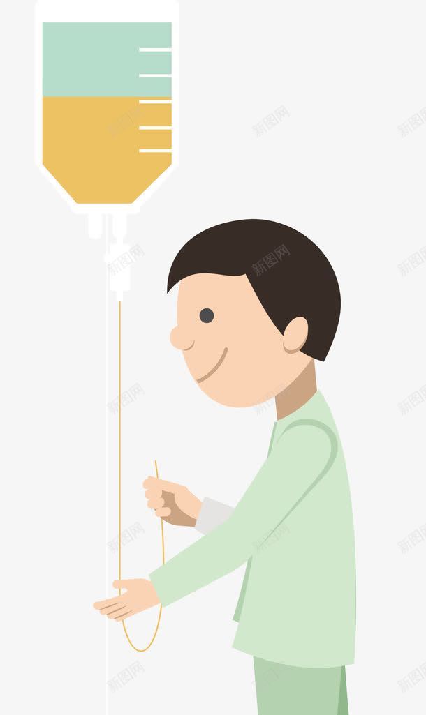 打点滴的病人png免抠素材_88icon https://88icon.com 人物 卡通 吊水瓶 点滴 病人