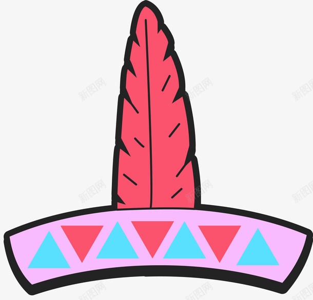 鸡冠卡通风格羽毛帽子矢量图ai免抠素材_88icon https://88icon.com 以色列普珥节 以色列节日 扁平风格 符号 羽毛帽子 鸡冠 矢量图