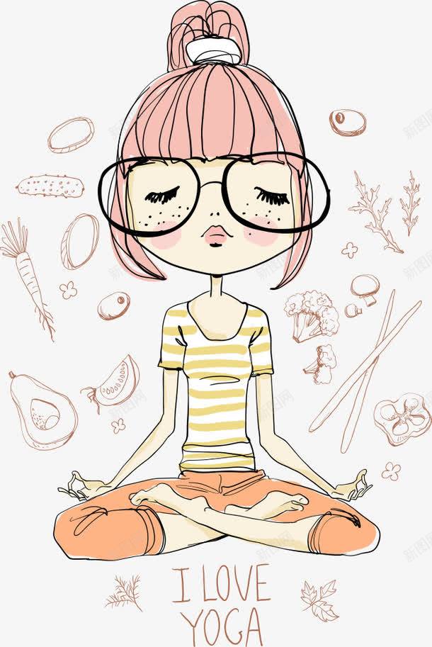 冥想的女孩png免抠素材_88icon https://88icon.com 人物 人物插画 冥想 卡通人物 卡通女孩 女孩 矢量人物