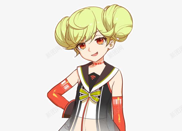 手绘黄色卷发女孩png免抠素材_88icon https://88icon.com 女孩 黄色