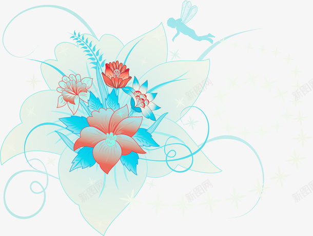 梦幻花朵矢量图ai免抠素材_88icon https://88icon.com 创意花朵素材图片 手绘花朵图片 梦幻花朵 矢量图