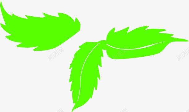 手绘绿色漫画植物叶子png免抠素材_88icon https://88icon.com 叶子 植物 漫画 绿色