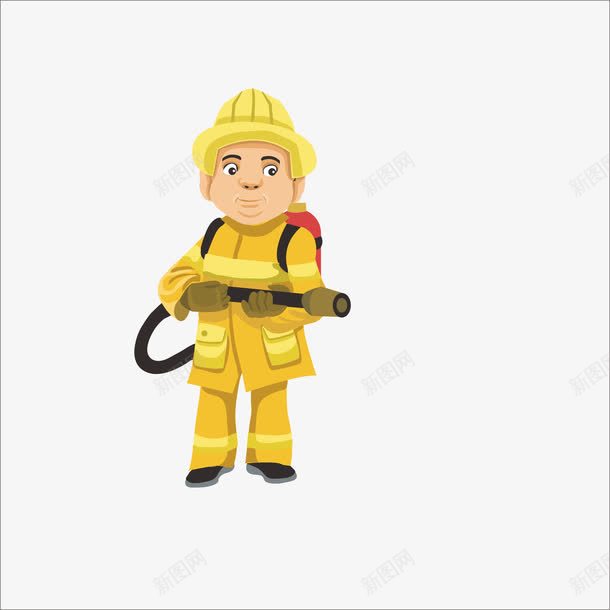 扁平化Q版消防员png免抠素材_88icon https://88icon.com PPT PPT元素 扁平 扁平化