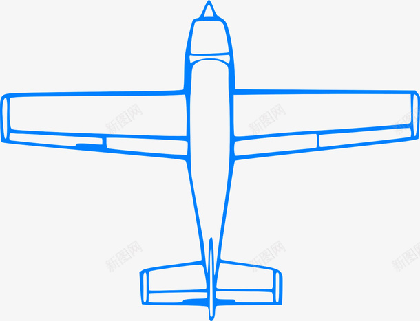 平面飞机png免抠素材_88icon https://88icon.com 交通工具 扁平 线条 蓝色