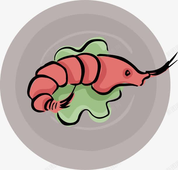 手绘大虾png免抠素材_88icon https://88icon.com 可爱 菜肴 餐馆