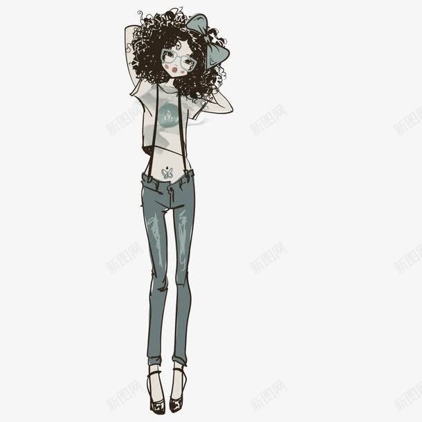 可爱卷发美女png免抠素材_88icon https://88icon.com 卷发 可爱 美女
