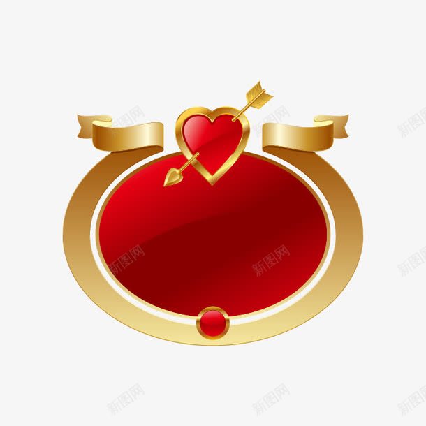 喜庆边框png免抠素材_88icon https://88icon.com 一箭穿心 大红色 爱心 矢量喜庆边框