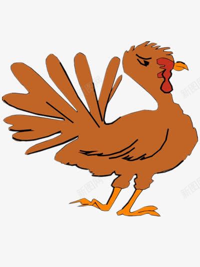 卡通大公鸡png免抠素材_88icon https://88icon.com 手绘 棕色 红色 通用装饰
