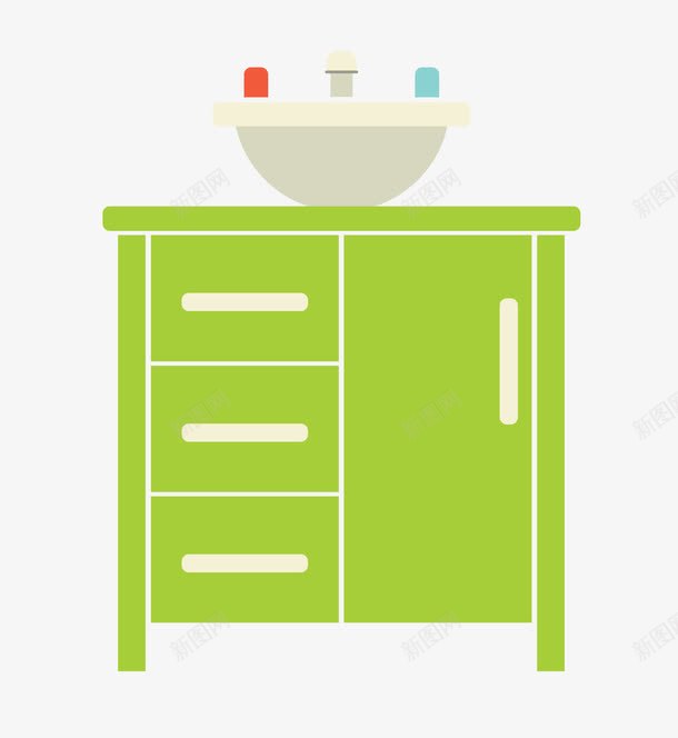 绿色洗手台png免抠素材_88icon https://88icon.com 家装 水池子 洗手台 绿色
