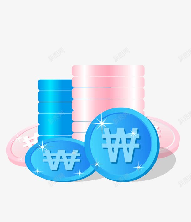 金融金币png免抠素材_88icon https://88icon.com 卡通 蓝色 金币 金融