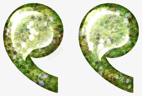 绿色花纹双引号png免抠素材_88icon https://88icon.com 双引号 符号 绿色 花纹 装饰