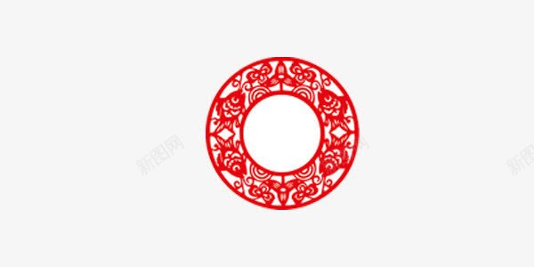 红色喜庆圆形图案png免抠素材_88icon https://88icon.com 中国风 剪纸 喜庆 圆形 红色