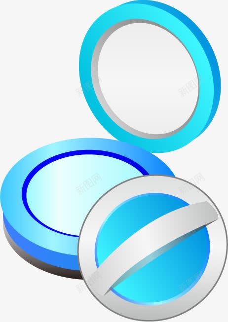 蓝色盒粉底png免抠素材_88icon https://88icon.com UI 化妆品 卡通 手绘 粉底