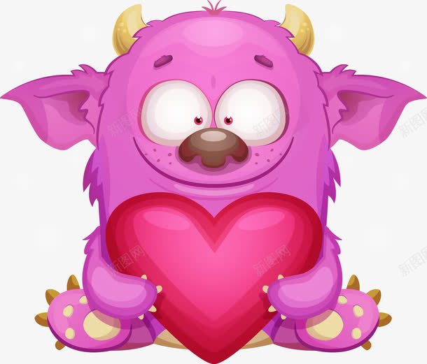 卡通怪兽png免抠素材_88icon https://88icon.com 兽角 外星人 怪兽 爱心 角