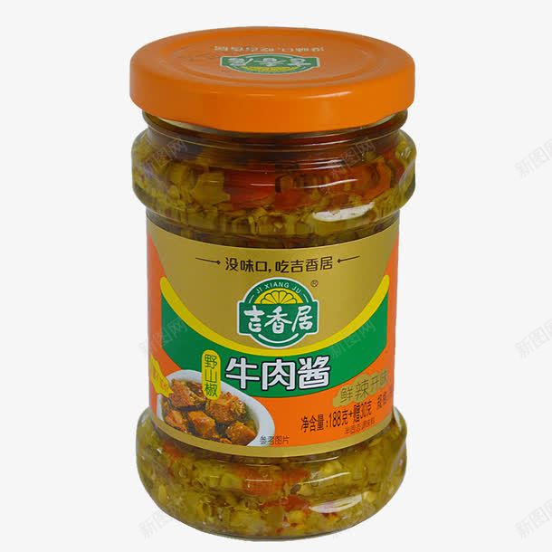 野山椒牛肉酱png免抠素材_88icon https://88icon.com 下饭菜 产品实物 牛肉酱 野山椒味 麻辣味