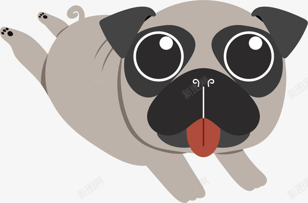 狗年趴着的灰色小狗png免抠素材_88icon https://88icon.com 吐舌头 呆萌小狗 大眼睛 灰色小狗 狗年小狗 趴着的小狗