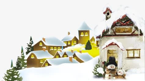 冬季雪屋村庄png免抠素材_88icon https://88icon.com 冬季 卡通 圣诞 梦幻 雪