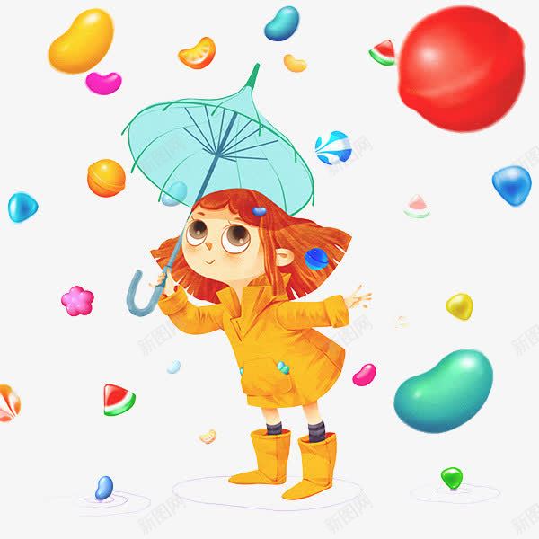 打伞的女孩png免抠素材_88icon https://88icon.com 女孩 打伞 金豆