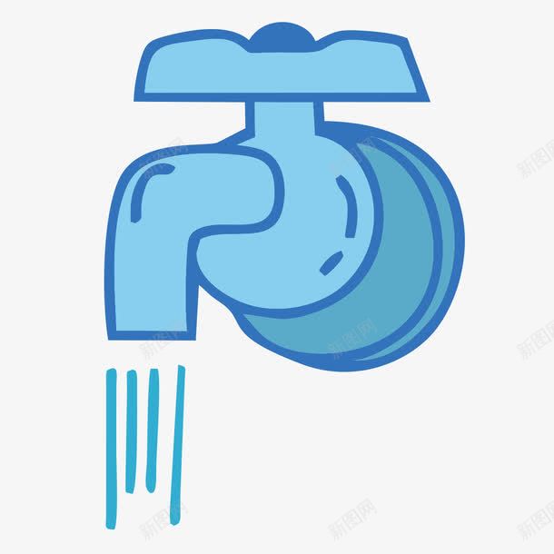 手绘蓝色水龙头png免抠素材_88icon https://88icon.com 手绘 水龙头 蓝色 蓝色水龙头
