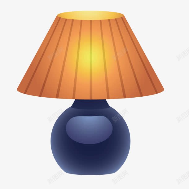 蓝色台灯床头灯png免抠素材_88icon https://88icon.com 台灯 床头灯 蓝色