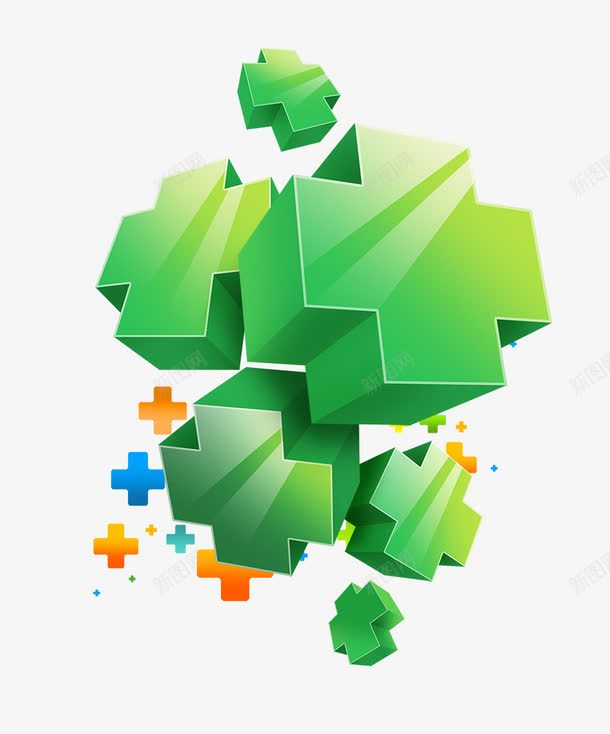 绿色十字png免抠素材_88icon https://88icon.com 人文 健康 十字 绿色