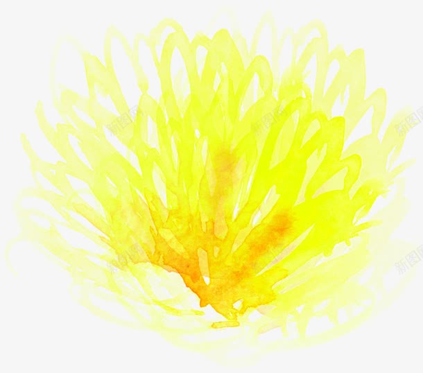 黄色手绘雏菊唯美png免抠素材_88icon https://88icon.com 黄色
