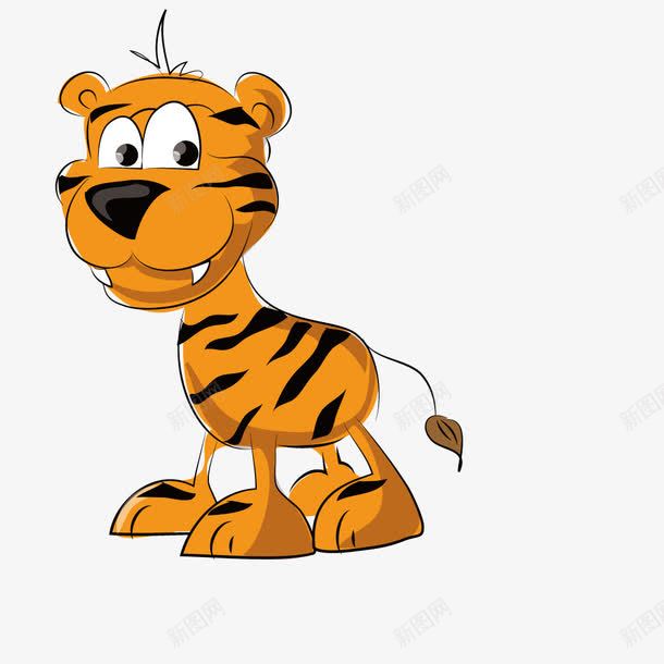 黄色条纹卡通小老虎png免抠素材_88icon https://88icon.com 卡通 可爱 条纹 老虎