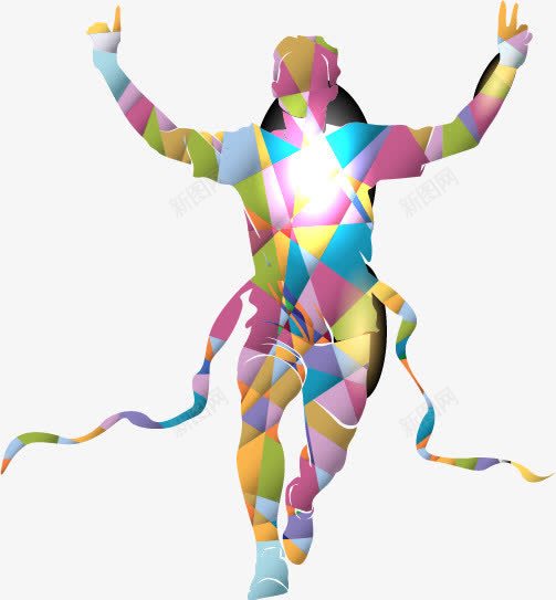 创意运动跑步人物png免抠素材_88icon https://88icon.com 个性 动感 抽象人物 时尚 跑步 运动员