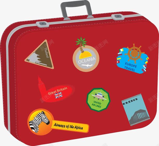 卡通红色行李箱png免抠素材_88icon https://88icon.com 卡通 旅行 红色 行李箱