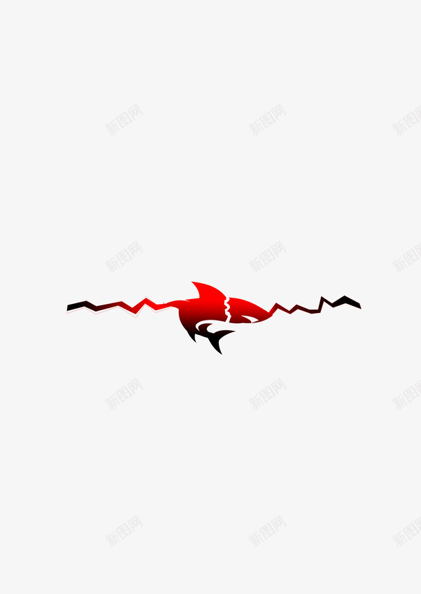 红黑渐变裂纹鲨鱼png免抠素材_88icon https://88icon.com 渐变 裂纹 鲨鱼
