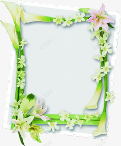 绿色清新鲜花边框png免抠素材_88icon https://88icon.com 清新 绿色 边框 鲜花