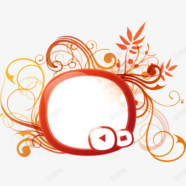 红色花纹播放器png免抠素材_88icon https://88icon.com 播放器 红色 红色播放器 红色花纹 花纹