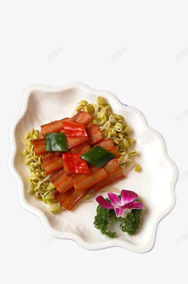 肉炒豆芽png免抠素材_88icon https://88icon.com 肉片 豆芽 青椒