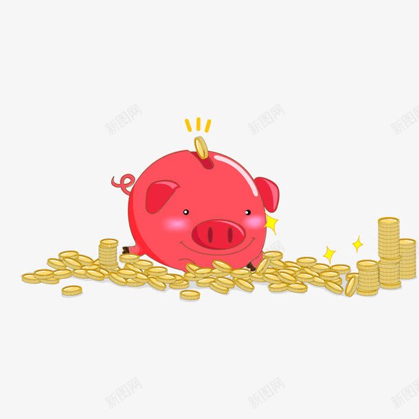 财富猪png免抠素材_88icon https://88icon.com 富 猪 财 金币