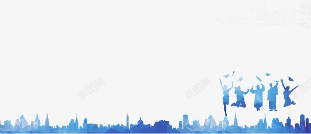 蓝色人物与建筑剪影png免抠素材_88icon https://88icon.com 人物剪影 免费素材 建筑剪影 蓝色 蓝色建筑 装饰