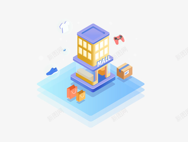 25D卡通购物节插画psd免抠素材_88icon https://88icon.com 25D 促销 卡通 双十一促销 店铺 模型 电商