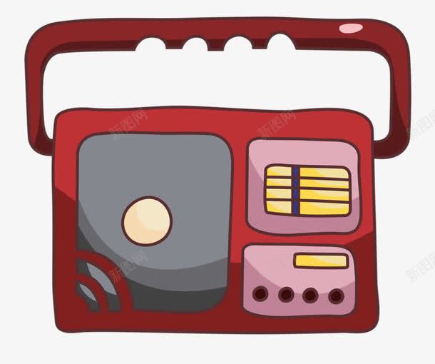 卡通录音机png免抠素材_88icon https://88icon.com 卡通 小巧 录音机 红色