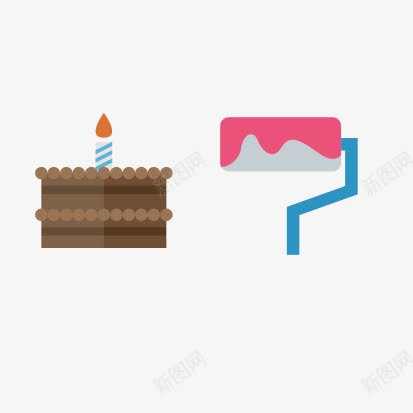 可爱卡通实物图案png免抠素材_88icon https://88icon.com 卡通实物图案 可爱 粉刷工具 蛋糕