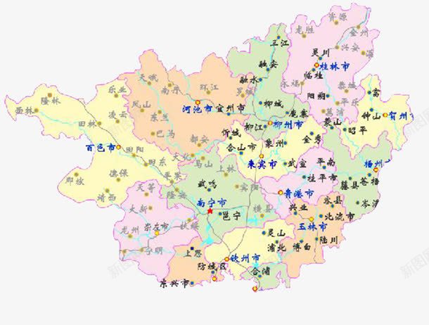 广西地图详细地图png免抠素材_88icon https://88icon.com 地图 广西 广西地图 详细
