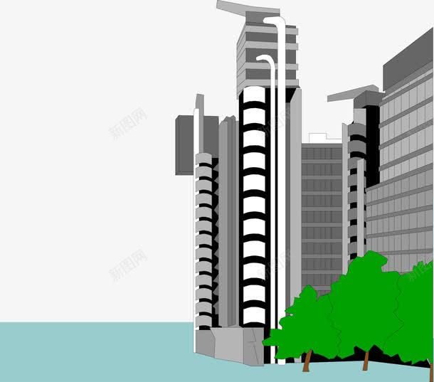 海滨城市png免抠素材_88icon https://88icon.com 建筑 海景 海滨城市