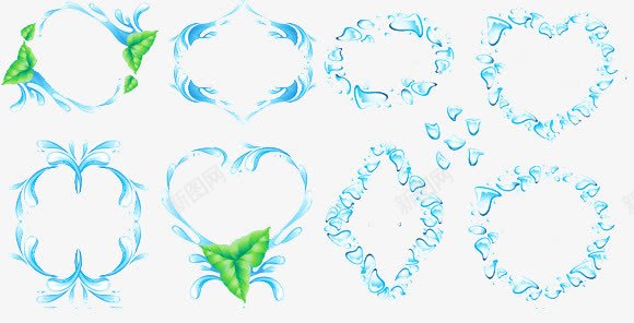 天蓝色水做的形状环png免抠素材_88icon https://88icon.com 天蓝色 形状 水流 清新