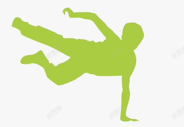跳街舞的人psd免抠素材_88icon https://88icon.com 剪影 绿色 跳街舞的人 运动