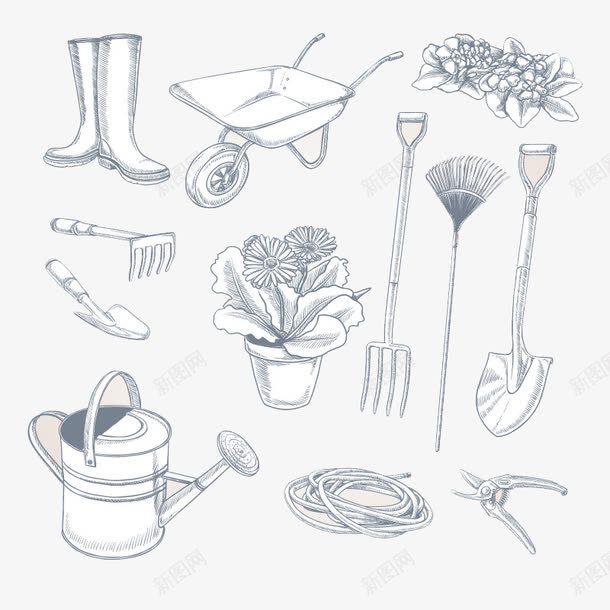 园艺工具png免抠素材_88icon https://88icon.com 园艺 工具 手绘
