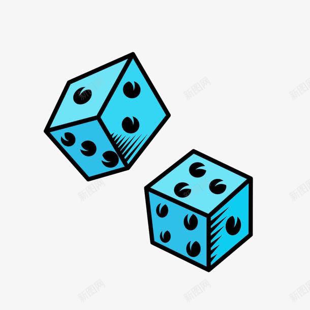 赌王蓝色简约骰子png免抠素材_88icon https://88icon.com 简约 赌博 赌王 骰子