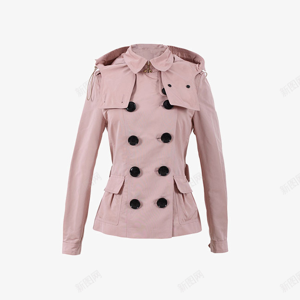 双排扣可拆式连帽防雨风衣png免抠素材_88icon https://88icon.com 16年秋冬新品 BURBERRY博柏利 双排扣 可拆式 女士风衣 短款 连帽防雨