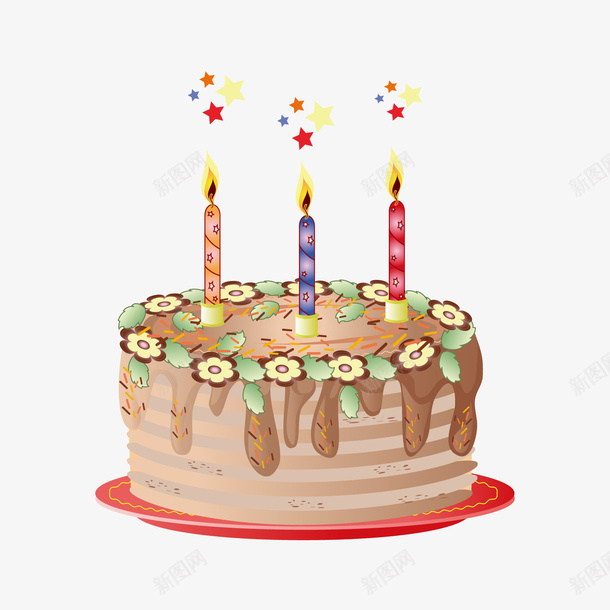 卡通生日蛋糕矢量图ai免抠素材_88icon https://88icon.com 卡通 生日蛋糕 矢量图