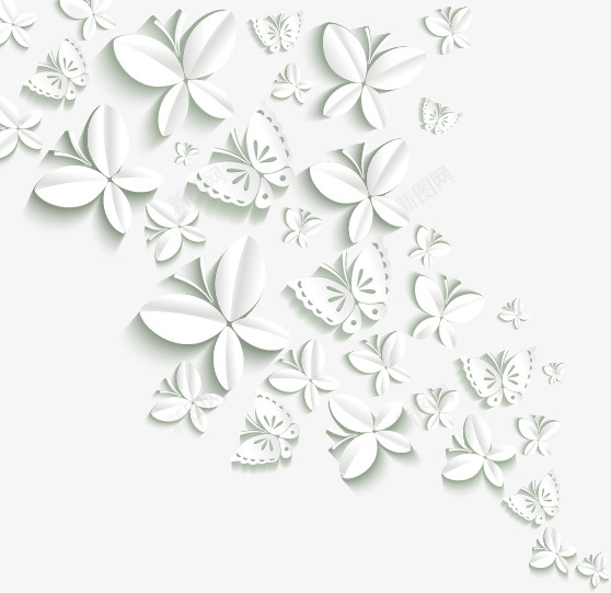 白色立体蝴蝶漂浮png免抠素材_88icon https://88icon.com 免抠PNG 漂浮素材 白色 立体 蝴蝶