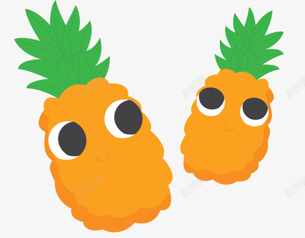 可爱卡通夏天菠萝矢量图ai免抠素材_88icon https://88icon.com 卡通菠萝 可爱菠萝 夏天 夏天菠萝 矢量png 菠萝 矢量图